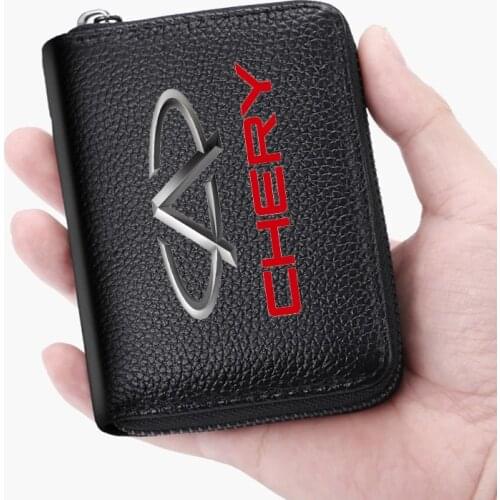 4S Genuine Leather bag Driver License Business Card Holder Wallet for Chery Fulwin QQ Tiggo 3 5 T11 A1 A3 A5 TIGGO 34 7 PRO 8