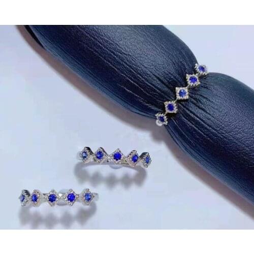 Womens 14k pure gold ring with sapphire inlay fashion fashion popular noble luxury birthday date wedding anniversary gift