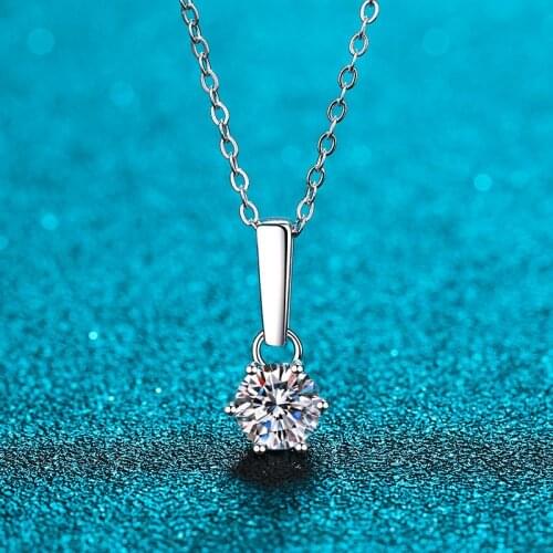 Passed Diamond Test 1-2CT Perfect Cut Moissanite Necklace 925 Sterling Silver Diamond Necklaces Women Luxury Accessories