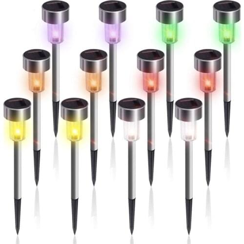 1/2/5 Pcs Solar Lights Outdoor Waterproof LED Solar Garden Pathway Light White/Colorful Landscape Lamp For Garden Street Yard