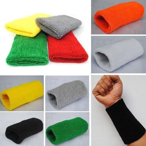 100Pcs/Lot Tennis Sports Basketball Unisex Cotton Sweat Band Sweatband Wristband Wrist Band 15X8CM