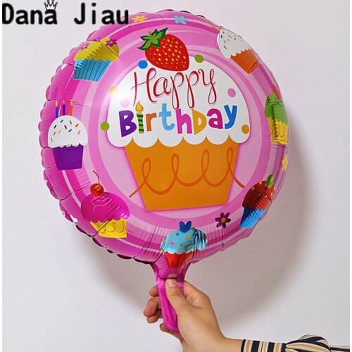18 inch round strawberry BALLOON Birthday Happy Birthday Balloon decorated childrens toy auto-seal balls wholesale party
