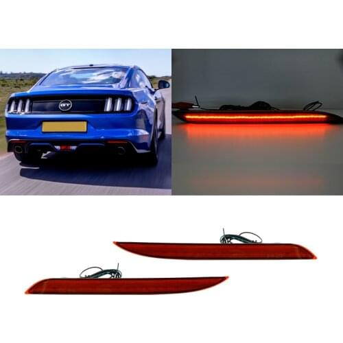 2PCs Fits For Ford Mustang 2015 2016 2017 Led Rear Bumper Reflector Lights Lamps OEM: FR3B-17A848-A