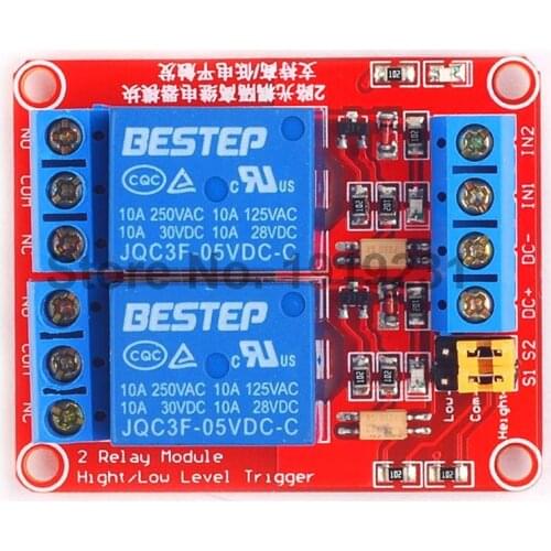 5V 2 Channel Relay Module with Optocoupler Isolation Support High and Low Level Trigger Relay Module