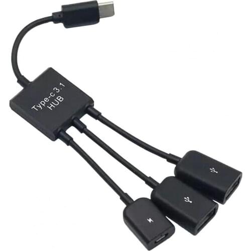 1pc Hub Adapter Professional Type-C USB OTG Cable Adapter Computer Converter for Mobile phone/Tablet/MP4