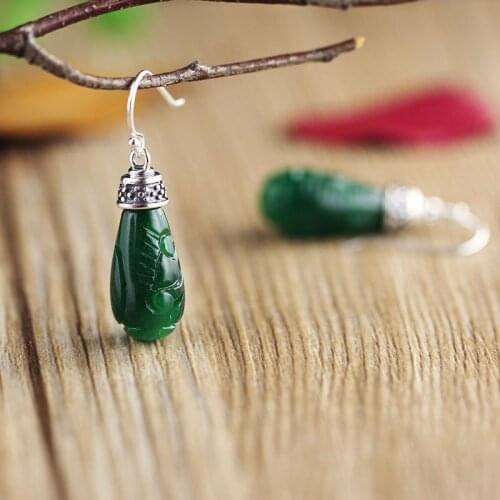 2018 Promotion Hot Sale Sale Elegance Brinco Thai Earrings Wholesale Handmade S925 Pure Ornaments Do Old Lady Tielong For