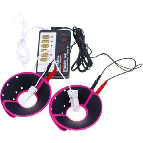 BDSM Bondage Electric Shock Nipple Clamp Electro Shock Sex Nipple Paste Pads Breast Stimulate Massage Pads Woman Sex Toys