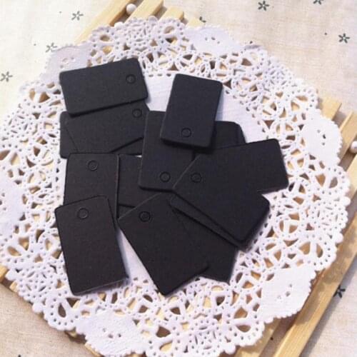 2 * 3.3 cm Mini size black square kraft paper tags jewelry price tags gift card tags with Hemp rope 1000 pcs/lot