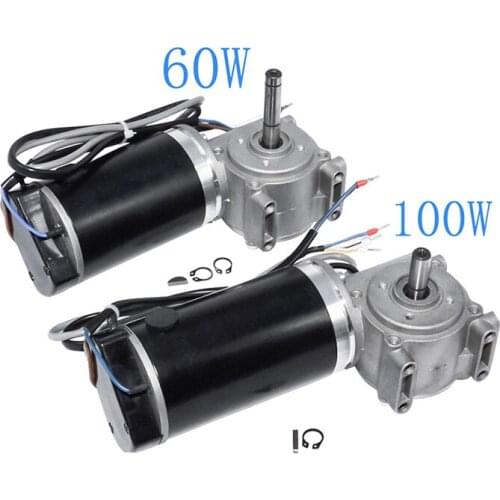 DC 24V 60W 100W High Torque Worm Gear Motor Intelligent Encoder Electric Door Motor for Hotels Automatic Door 220/250RPM