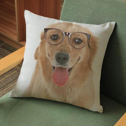 Cute Animal Pet Dog Breeds Sofa Decoration Cushion Cover Golden Retriever Dachshund Beagle Labrador Spotty Throw Pillow Case