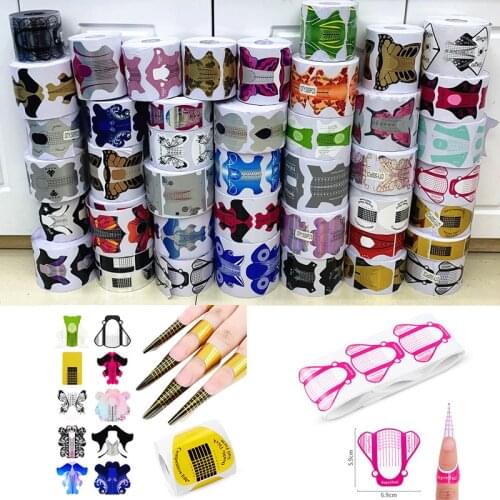 100pcs/Roll Nail Forms Sticker For Extension Manicure Acrylics For Nails UV Gel Nail Tips Extension Convenient DIY Design Tools