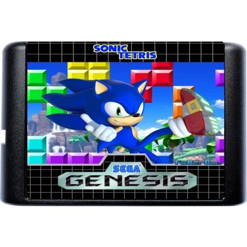 Sonic Tetris 16 Bit MD Game Card For Sega Mega Drive For Genesis