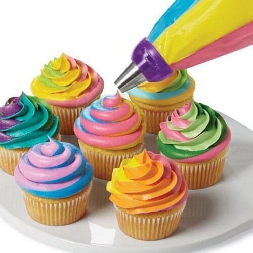 3 Color Cake Decorating Tools Icing Piping Cream Pastry Bag&Nozzle Converter