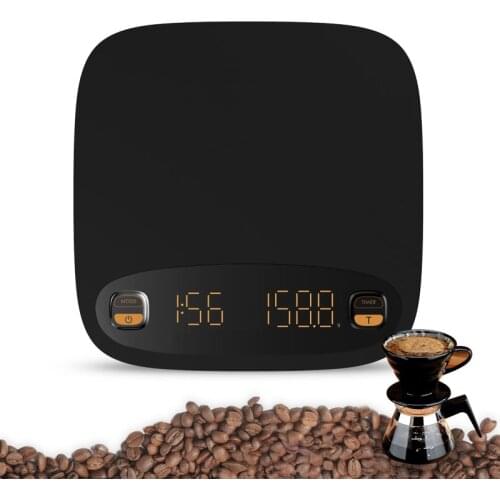2kg/0.1g Timing Electronic Coffee Scale USB High Precision Digital Kitchen Scale Rechargeable Gram LCD Smart Weight Scales