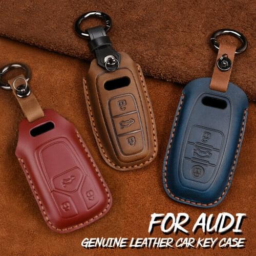 Leather Car Remote Key Case Cover for Audi A1 A2 A3 A6L A8L A7 A4L A5 Q5L Q1 Q3 Q5 Q7 Key Covers for House Keys