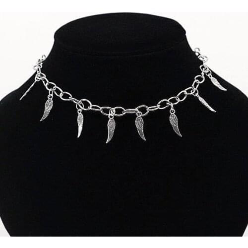 Europe and the United States Exaggerated Punk Wings Men Fashion Hip-Hop Couple Pendants Silver Vintage Jewelry Necklace