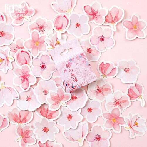 Mo.card Sakura wish story mini paper diary sticker Scrapbooking Decoration label 1 lot = 1 pack = 45 pcs retail
