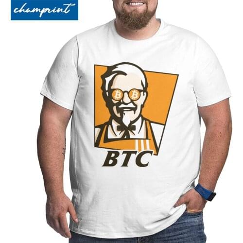 Men T-Shirt BTC Original Recipe Big Tall Tees Bitcoin Crypto Blockchain Geek T Shirt Plus Size Big Size Large 5XL 6XL Clothes