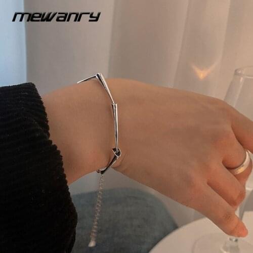 Mewanry 925 Sterling Silver Couples Bracelet New Trend Sweet Elegant Vintage Creative Bamboo Joint Party Jewelry Gifts Wholesale