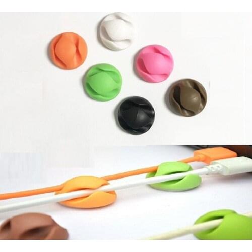 Cable Organizer Silicone USB Cable Winder Desktop Management Clips Cable Holder for Mouse Headphone Wire free shipping