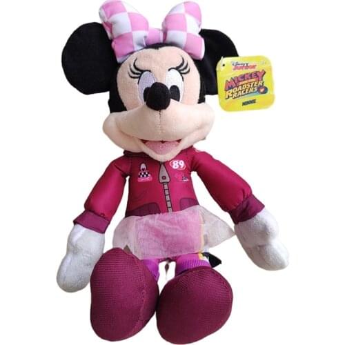 Authentic Disney Minnie Mouse Christmas Hat Cosplay Plush Toy Stuffed Dolls 35cm Kawaii Kid Gift