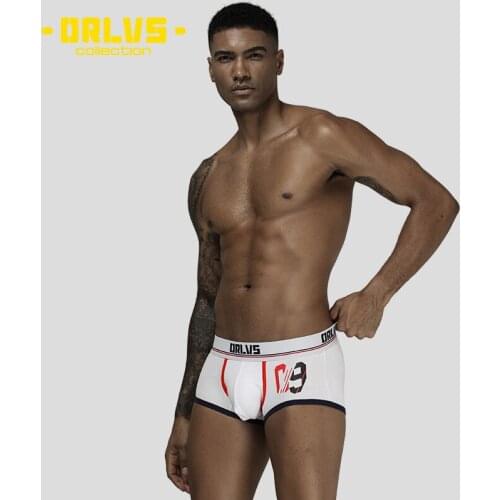 ORLVS Mens Sexy Underwear Boxers Shorts Cotton Comfortable Underpants Gay Lingerie Male Fashion Panties Calzoncillo Hombre OR189