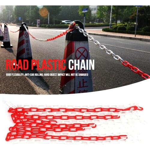 5m Plastic Warning Chain Road Warning Block Barrier for Traffic Crowd Parking Control Used in Urban Roads Highway Maintenance