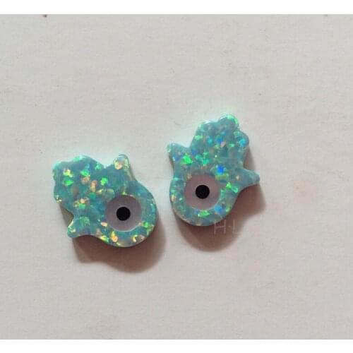 20pcs/Lot NEW Hamsa Cat Eye Protection Charm Pendant 11*13MM OP03 Moon Yellow Opal Hand of Fatima Bead