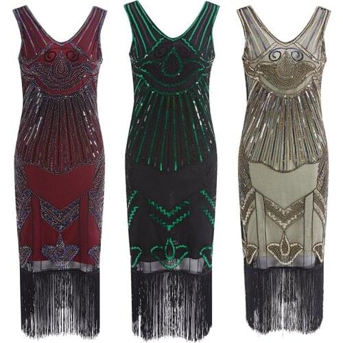 Plus Size Gold Red Green Embroidery Animal Beading Sequin Tassel Zippers Long Party Glitter Vintage Summer Dress Vestidos 168