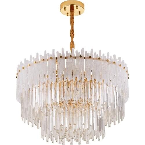 Ceiling Pendant Crystal Effect Luxury Pendant Light Metal Pendant Lamp for Living Room Staircase Lobby Shop Restaurant
