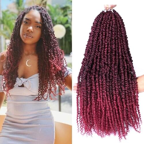 DAIRESS 18“ 12 Synthetic Crochet Hair Passion Twisted Crochet Hair Fluffy Braids Hair Pre-Twisted Hair Bundles For Black Women