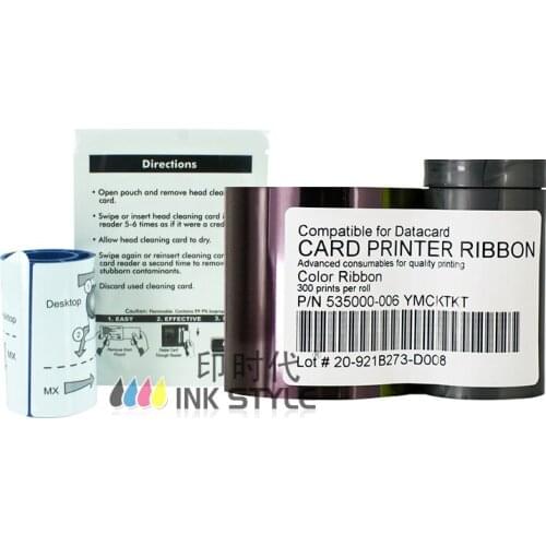 Compatible Datacard 535000-006 YMCKTKT Color Ribbon 300images for use in CP40 CP40+ CP60 CP60+ CP80 CD800 ID Card Printer