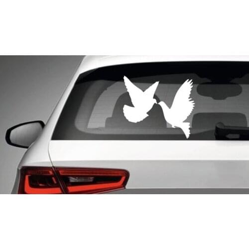 Wedding A Pair Of Flying Pigeons On The Car Sticker For Car Rear Windshield Decoration Art Mural FA303