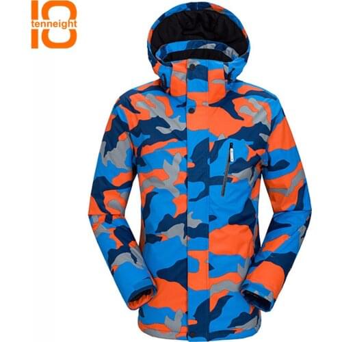 TENNEIGHT Outdoor Sports Men Ski Jackets Thermal Waterproof Male Snowboard Jackets Climbing Snow Skiing Clothes Winter Ski Coat