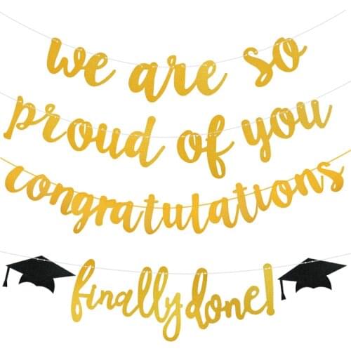 Graduation Party Decor Banner Congratulations Graduation Paper Garland Black Doctor Hat School 2021 Congrats Grad Party Banner