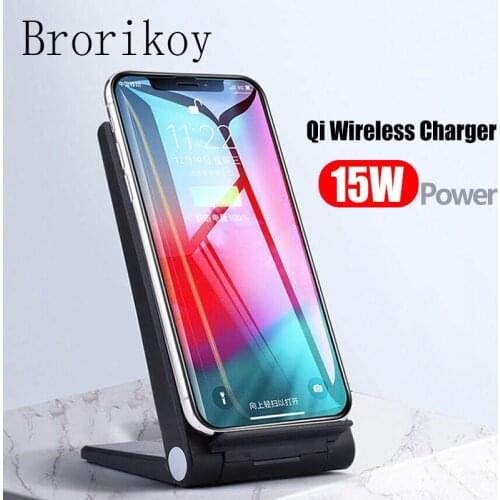 Universal 15W Qi Wireless Charger Desktop For Samsung S8 S9 For iPhone X Xs 8 Plus Mobile Phone Wireless Fast Charger Bracket