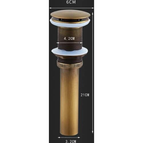 Vidric Bathroom Basin Sink Pop Up Drain Brass with & without Overflow Vanity Sink Waste Drainer Chrome Black Antique ORB drain