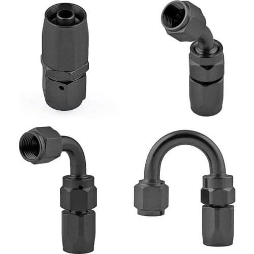 VODOOL Car Universal AN6 Straight 0/45/90/180 Degree Aluminum Swivel AN 6 Right Angle Car Oil Fuel Line Hose End Fitting Adapter