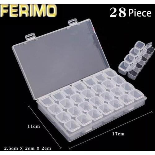 28Lattices Dismountable Diamond Painting Box Embroidery Accessories Rhinestones Boxes Cross Stitch Cases Home Storage