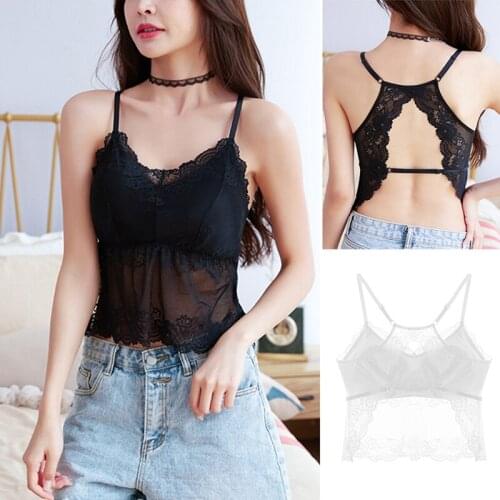Womens Vest Wrapped Chest Back Adjustable Beauty Back Underwear Halter Base Lace Tube Top One Size