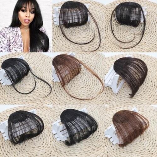 Invisible Fake Front Fringes Bang Clip in on Hair pieces Air Bangs Synthetic Fiber Fake Good Hair Styling Accessories 2021