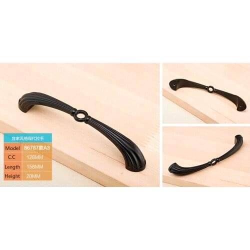 10Pcs Modern European Black Zinc Alloy handle drawer handle furniture handle cabinet handl( C:C: 128MM L: 158MM )
