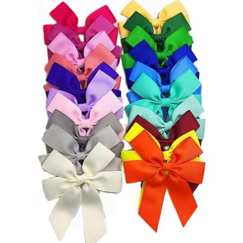20 PCS Diff Colors/LOT Cross Ties Bows 40 Colors Elastic Hair Bands For Baby Girls Hairpin Clips Scrunchy Kids Hair Accessories