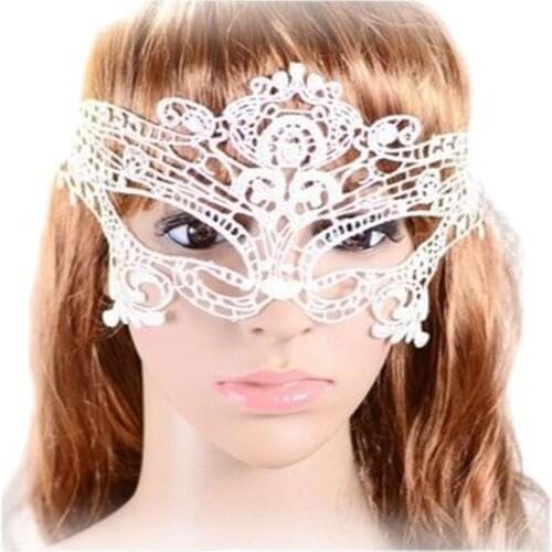 2019 Black Sexy Lady Lace Mask Cutout Eye Mask for Masquerade Party Fancy Dress Costume