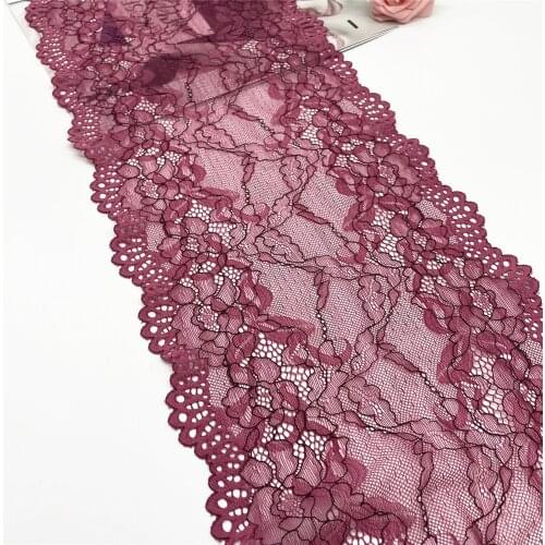 3y/Lot Width 8 7/8 in Purple Elastic Stretch Lace Trim For Lingerie Sewing Craft DIY Apparel Fabric Garment Accessory Bjd