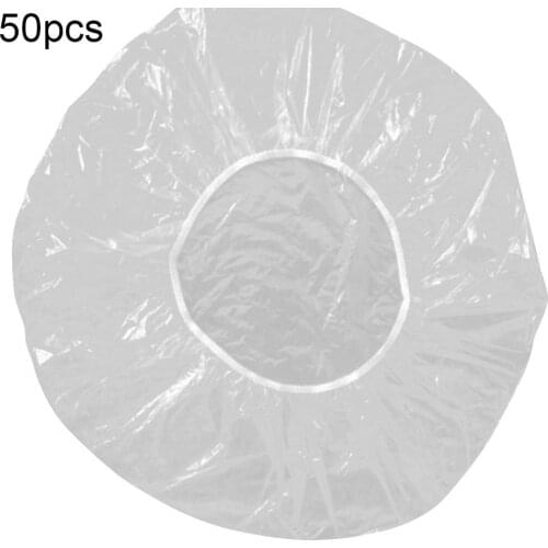 50Pcs Elastic Waterproof Adults Shower Bathing Cap Disposable Spa Home Hair Hat Disposable Shower Caps Salon Accessories