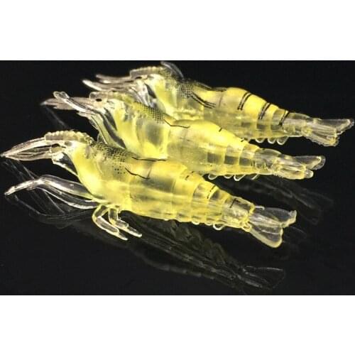 Free shipping 50pcs/Lot ,Stinky smell prawns ,45mm shrimp lure Mini soft shrimp lure fishing worm baits