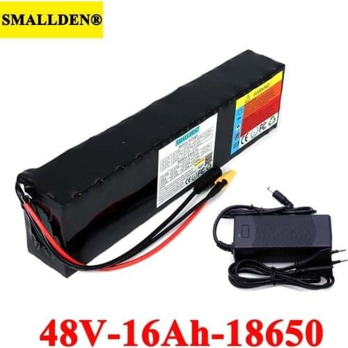 SMALLDEN 48V 16000mAh E-bike battery 18650 13S 16Ah li-ion battery pack bike conversion kit 500W 1000w and Charger XT60/T Plug