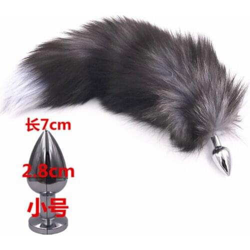 Small Size Black Silicone Anal Plug Anal Toys Fox Tail Anal Plug Erotic Anus Toy Sex Toys Woman/Men Sex Butt Plug Adult Products