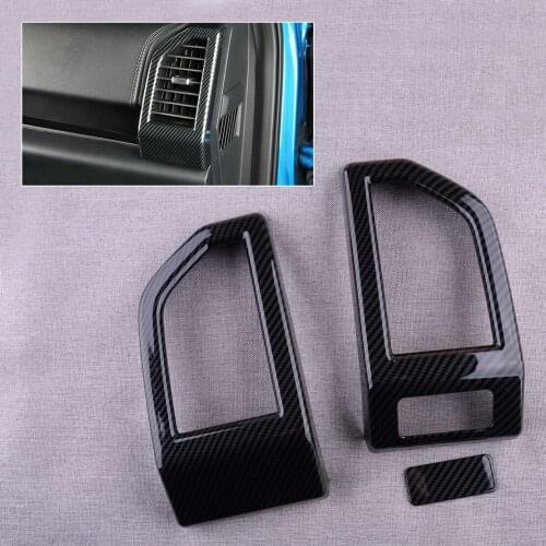 CITALL 3Pcs/Set Car Front Side Air Outlet Vent Cover Trim Fit For Ford F-150 2017 2018 2019 2020 ABS Black Left Hand Drive Only